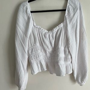 Wild Fable Square Neck Long Sleeve Gauze Top